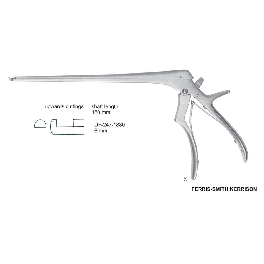 Ferris Smith Kerrison Laminectomy Punches 6mm , Shaft Length 180mm , Upward; Open Up (DF-247-1880) by Dr. Frigz