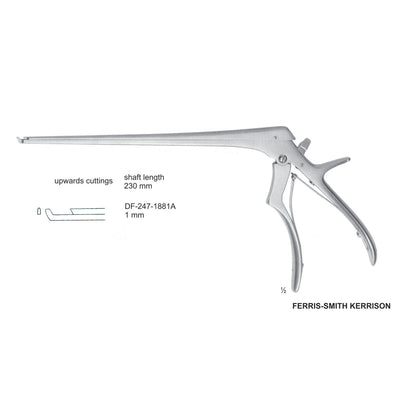 Ferris Smith Kerrison Laminectomy Punches 1mm , Shaft Length 230mm , Upward, Angled; Open Up (DF-247-1881A)