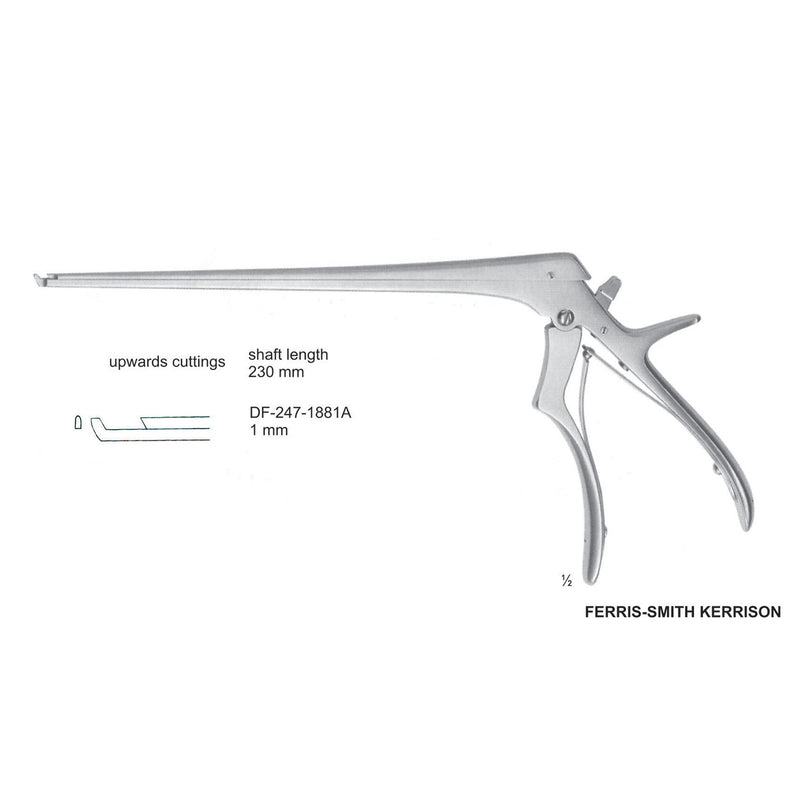 Ferris Smith Kerrison Laminectomy Punches 1mm , Shaft Length 230mm , Upward, Angled; Open Up (DF-247-1881A) by Dr. Frigz