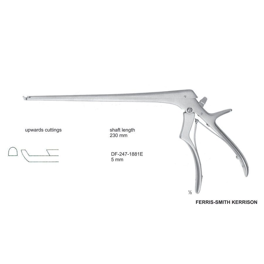 Ferris Smith Kerrison Laminectomy Punches 5mm , Shaft Length 230mm , Upward, Angled; Open Up (DF-247-1881E) by Dr. Frigz