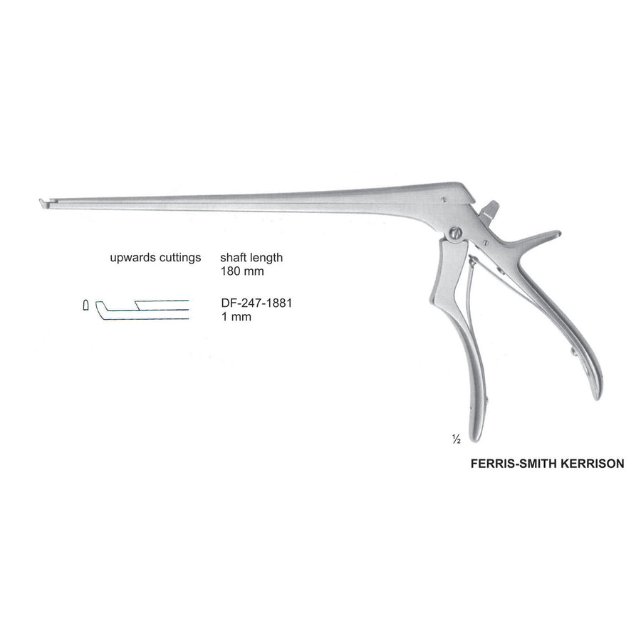 Ferris Smith Kerrison Laminectomy Punches 1mm , Shaft Length 180mm , Upward, Angled; Open Up (DF-247-1881) by Dr. Frigz