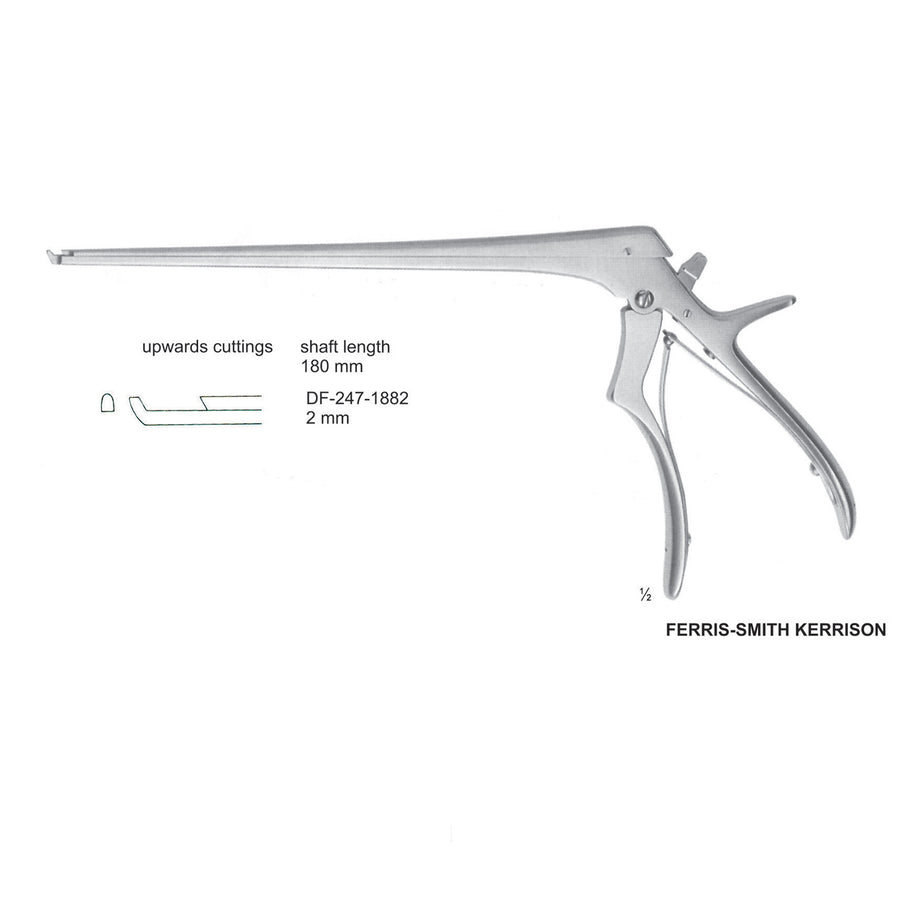 Ferris Smith Kerrison Laminectomy Punches 2mm , Shaft Length 180mm , Upward, Angled; Open Up (DF-247-1882) by Dr. Frigz