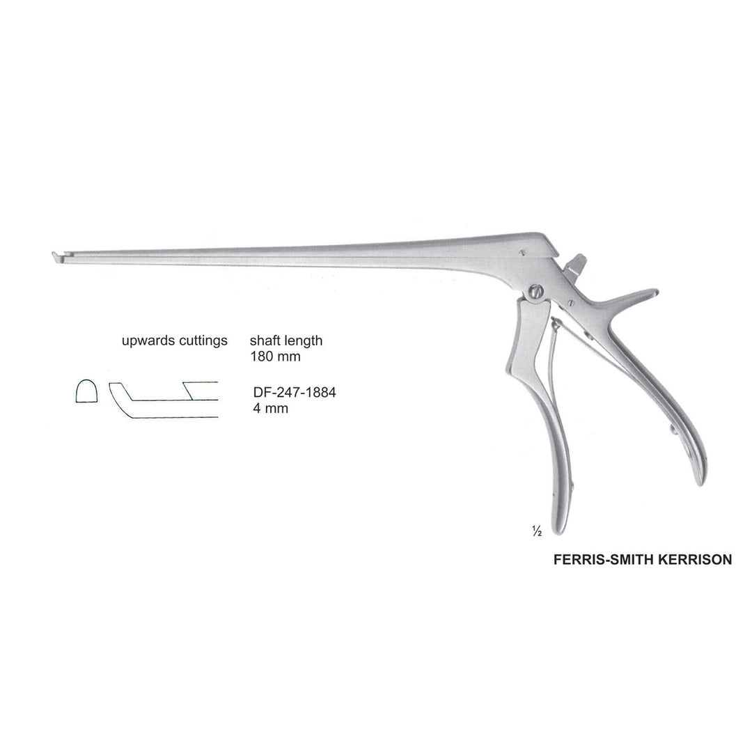 Ferris Smith Kerrison Laminectomy Punches 4mm , Shaft Length 180mm , Upward, Angled; Open Up (DF-247-1884) by Dr. Frigz