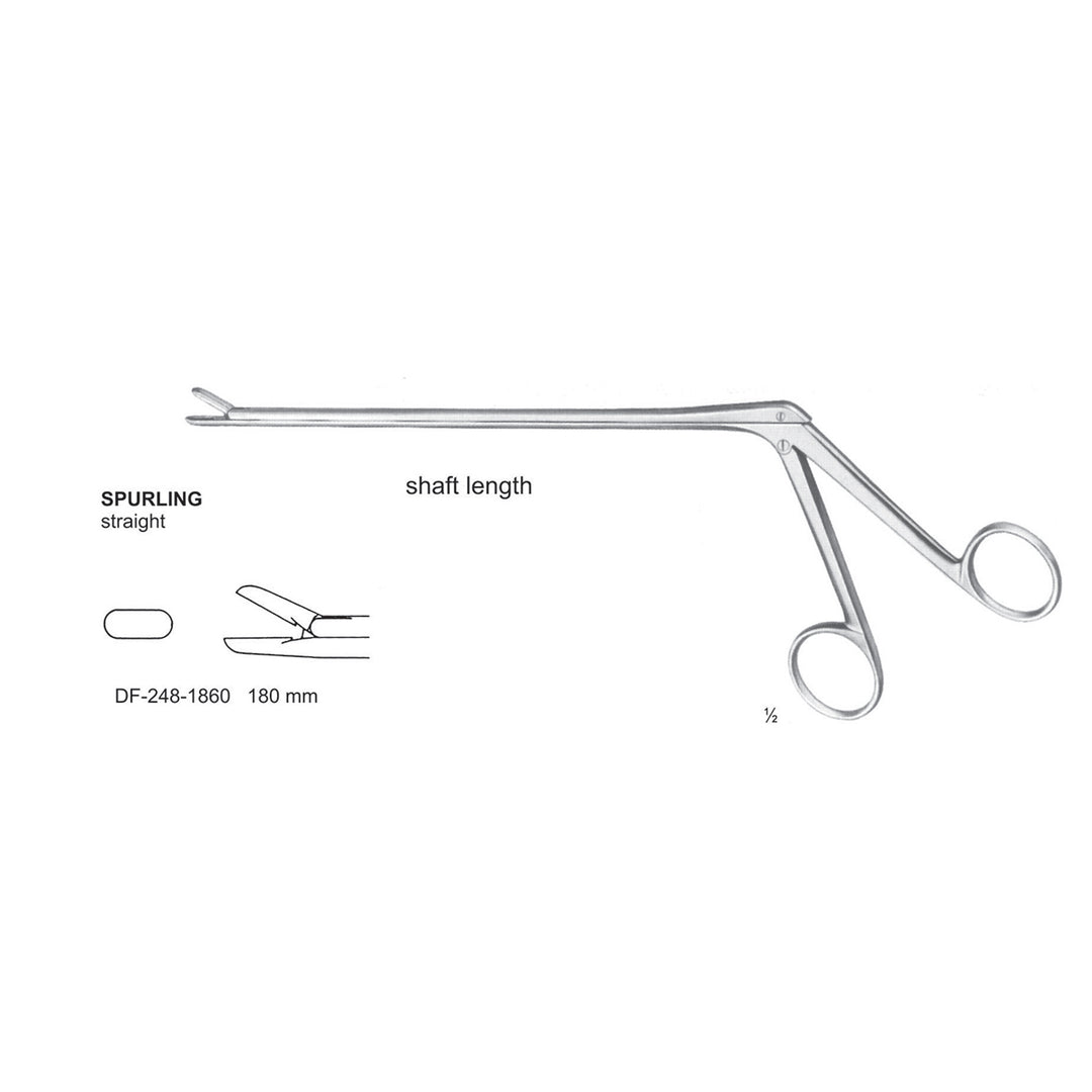 Spurling Laminectomy Punches Straight, Shaft Length 180mm ,  Working Point 4X10mm (DF-248-1860) by Dr. Frigz