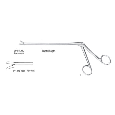 Spurling Laminectomy Punches Downwards, Shaft Length 150mm ,  Working Point 4X10mm (DF-248-1865)