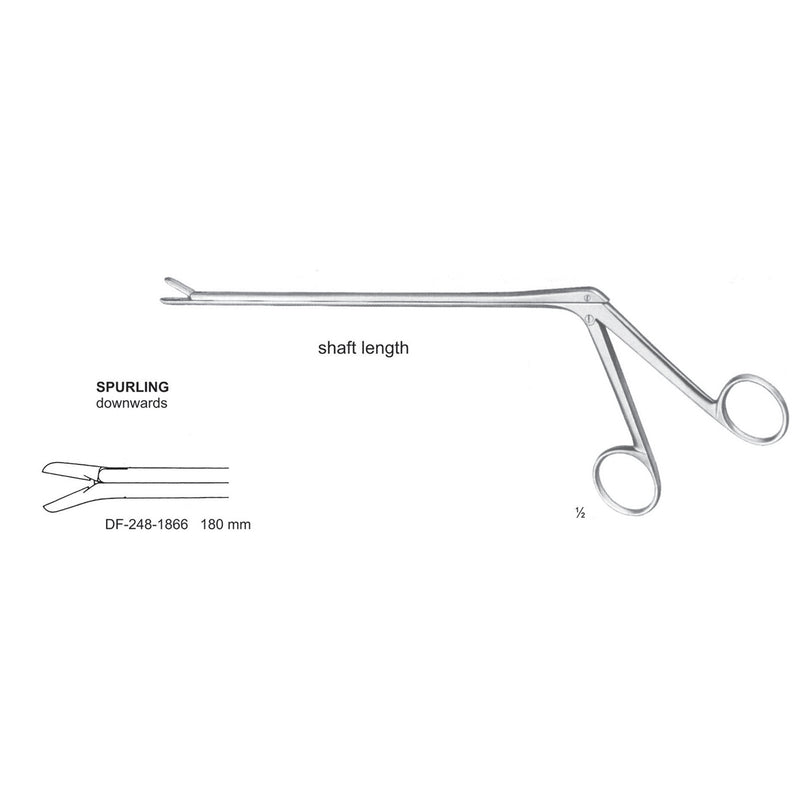 Spurling Laminectomy Punches Downwards, Shaft Length 180mm ,  Working Point 4X10mm (DF-248-1866) by Dr. Frigz