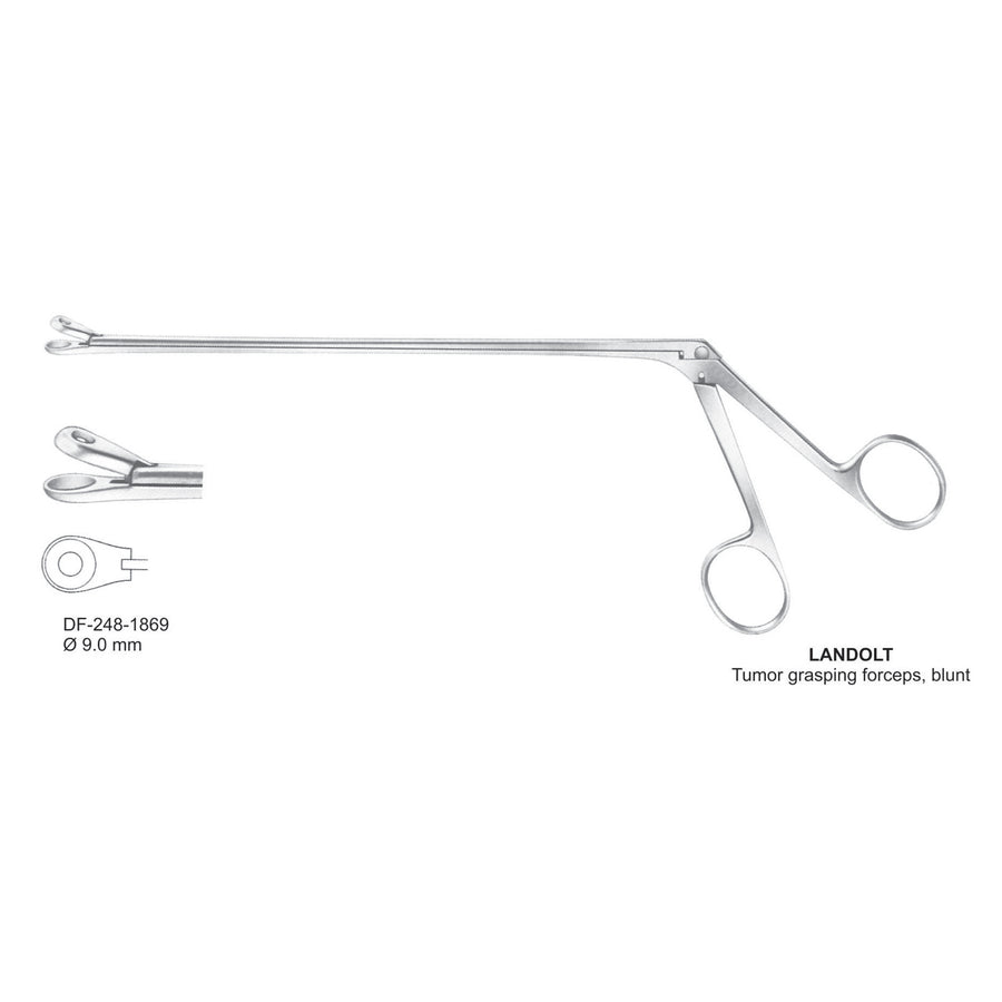 Landolt Tumor Grasping Forceps, Blunt, 9mm Bite (DF-248-1869) by Dr. Frigz