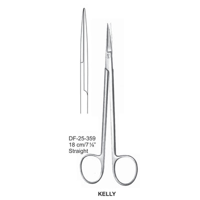 Kelly Operating Scissor, Straight, Sharp-Sharp, 18M  (DF-25-359)