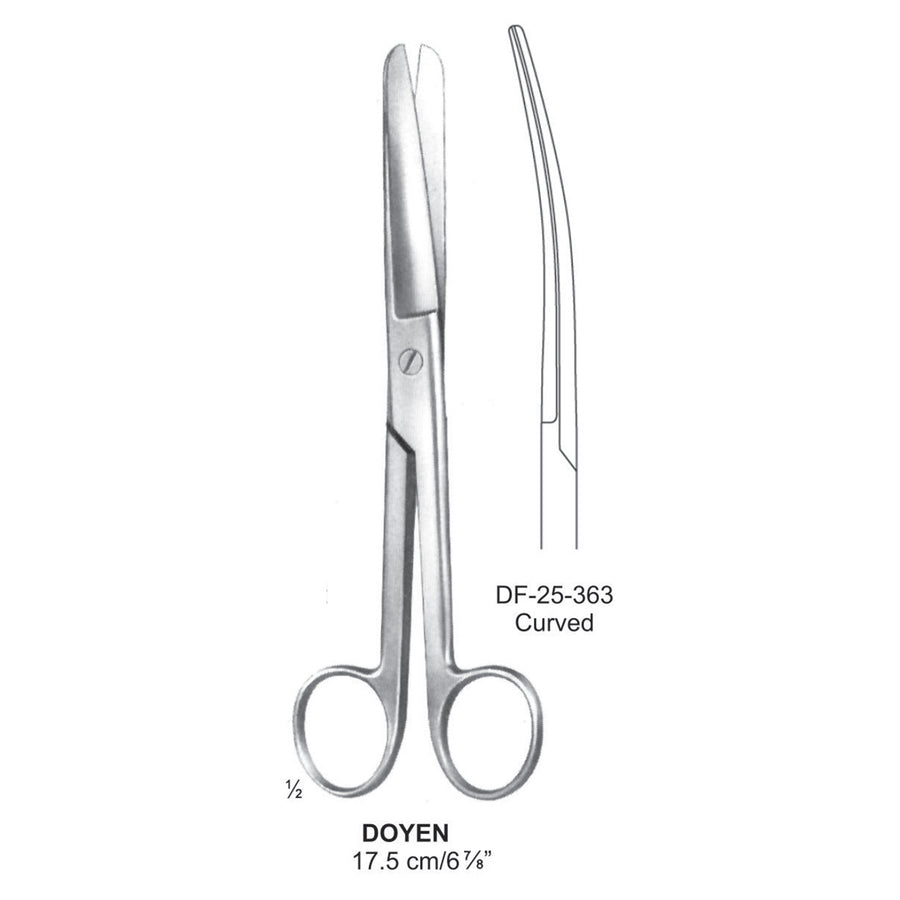 Doyen Operating Scissor, Curved, 17.5cm  (DF-25-363) by Dr. Frigz