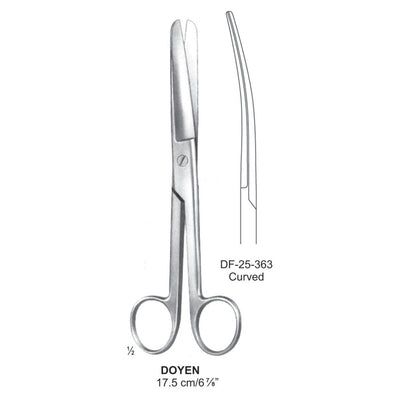 Doyen Operating Scissor, Curved, 17.5cm  (DF-25-363)