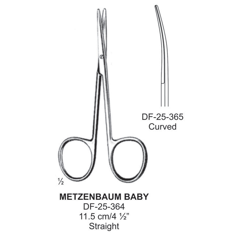 Metzenbaum-Baby Dissecting Scissor, Curved, 11.5cm  (DF-25-365) by Dr. Frigz
