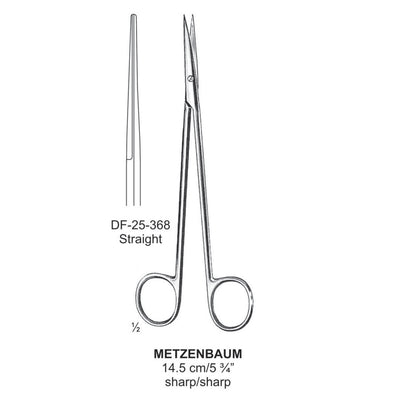 Metzenbaum Dissecting Scissor, Straight, Sharp-Sharp, 14.5cm  (DF-25-368)