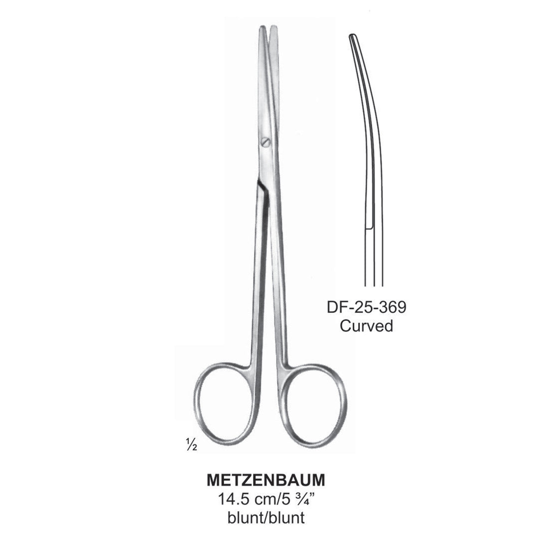 Metzenbaum Dissecting Scissor, Curved, Blunt-Blunt, 14.5cm  (DF-25-369) by Dr. Frigz