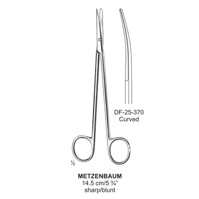 Metzenbaum Dissecting Scissor, Curved, Sharp-Blunt, 14.5cm  (DF-25-370)