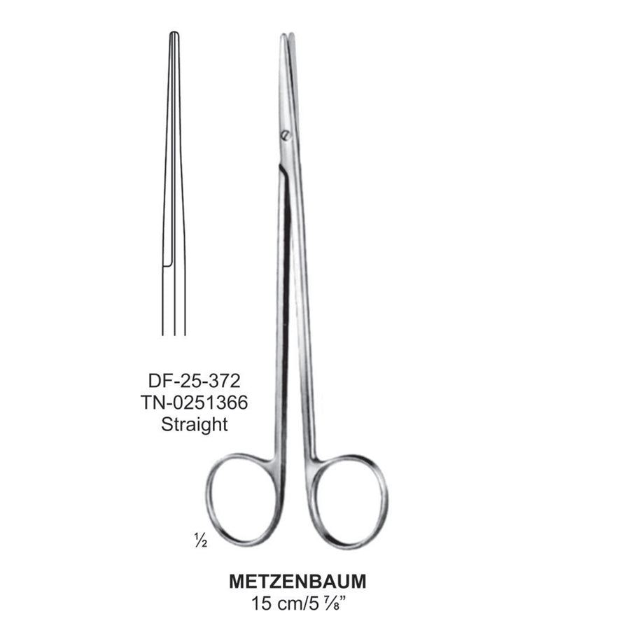 Metzenbaum Operating Scissors, Straight, 15cm  (DF-25-372) by Dr. Frigz