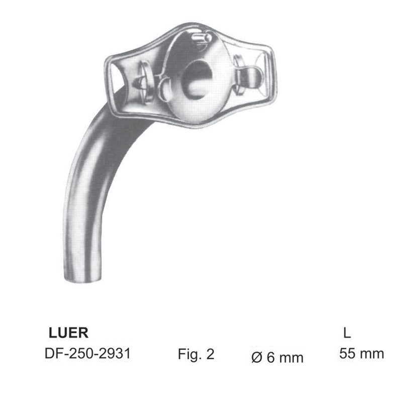 Luer Tracheal Tubes Fig.2, Dia 6mm , Length 55mm (DF-250-2931) by Dr. Frigz