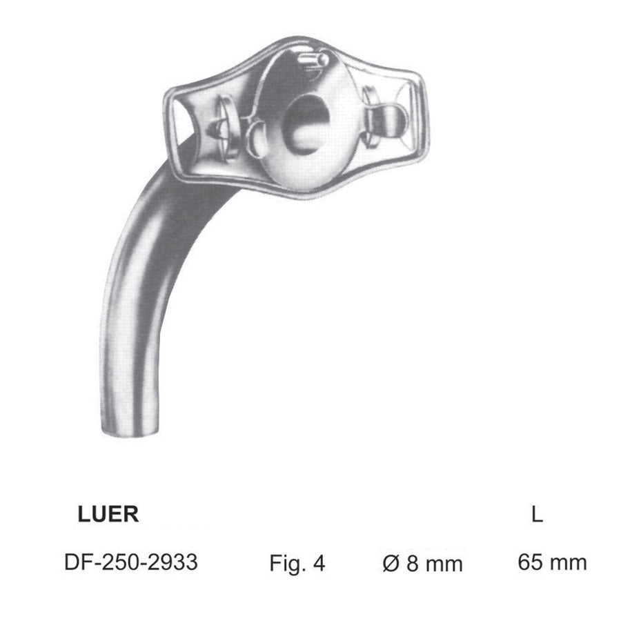 Luer Tracheal Tubes Fig.4, Dia 8mm , Length 65mm (DF-250-2933) by Dr. Frigz