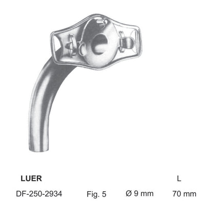 Luer Tracheal Tubes Fig.5, Dia 9mm , Length 70mm (DF-250-2934) by Dr. Frigz