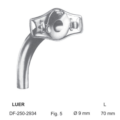 Luer Tracheal Tubes Fig.5, Dia 9mm , Length 70mm (DF-250-2934)