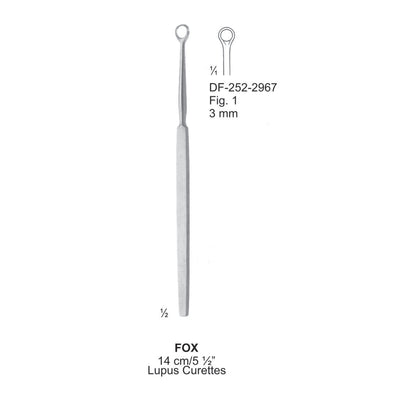 Fox Lupus Curette Dia3mm Fig.1, 14cm  (DF-252-2967)