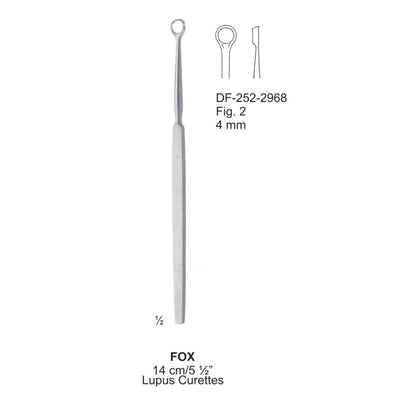 Fox Lupus Curettes, 14Cm. Fig.2 , 4mm (DF-252-2968)