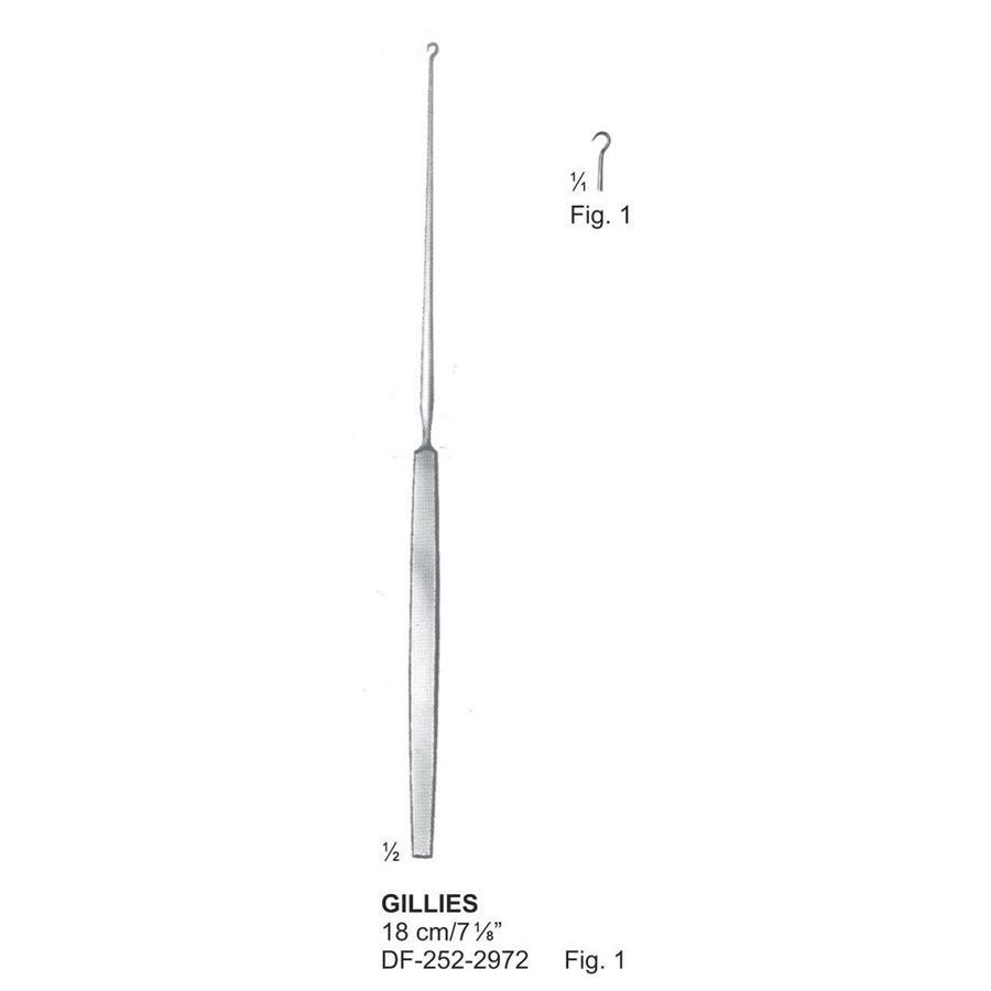 Gillies Skin Hooklet Small, Fig.2, 18cm  (DF-252-2972) by Dr. Frigz
