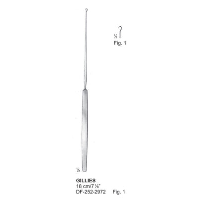 Gillies Skin Hooklet Small, Fig.2, 18cm  (DF-252-2972)