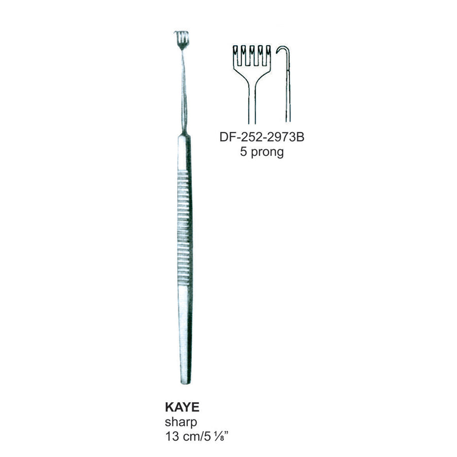 Kaye 5-Prong 13cm retractor (DF-252-2973B) by Dr. Frigz