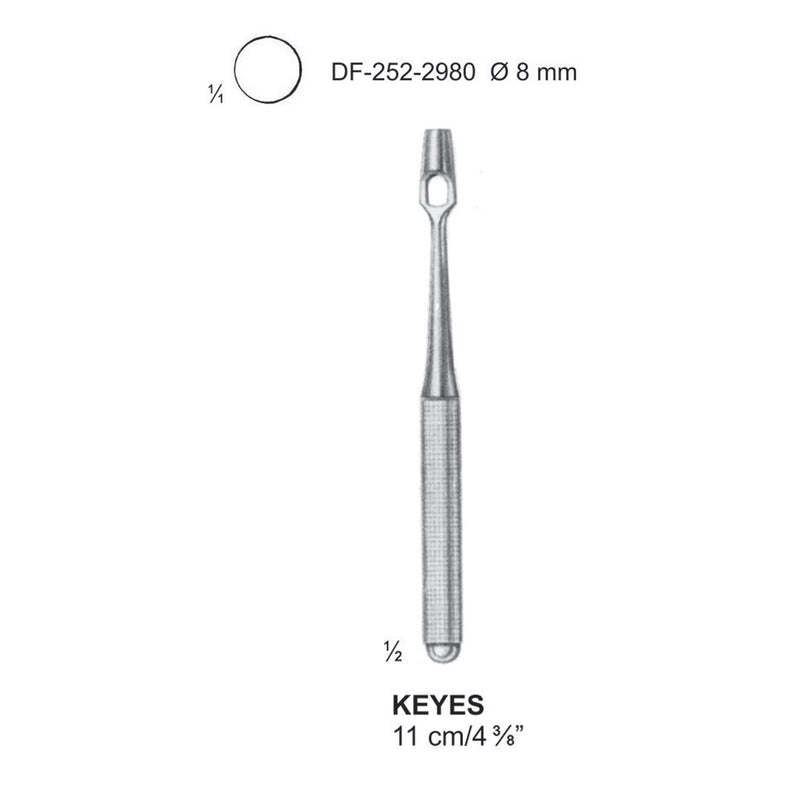 Keyes Dermal Punch, 8mm , 11cm (DF-252-2980) by Dr. Frigz