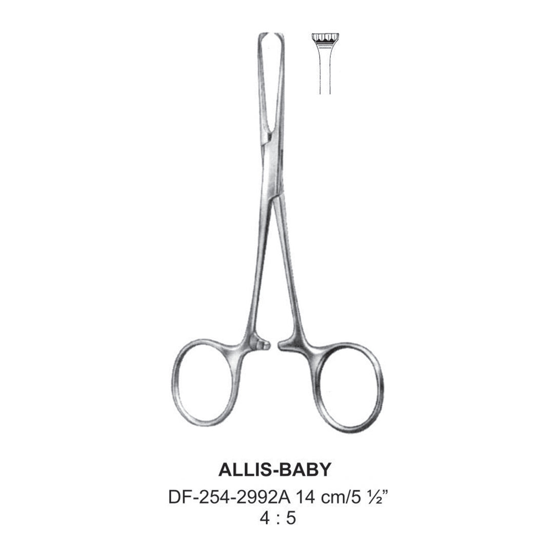 Allis-Baby Intestinal Tissue Forceps 4X5Teeth, 14cm  (DF-254-2992A) by Dr. Frigz