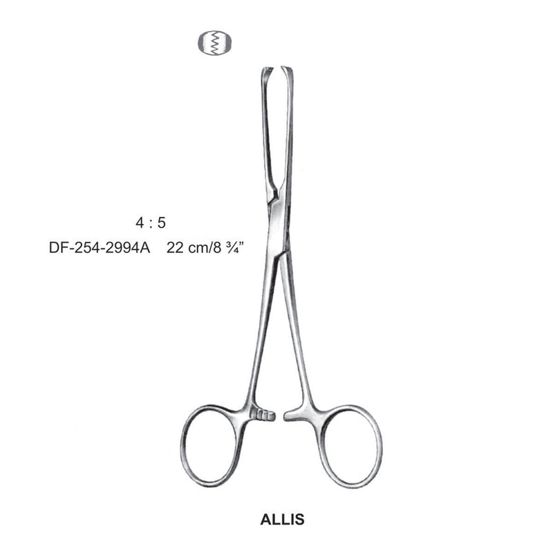 Allis Intestinal Tissue Forceps 4X5Teeth 22cm (DF-254-2994A) by Dr. Frigz