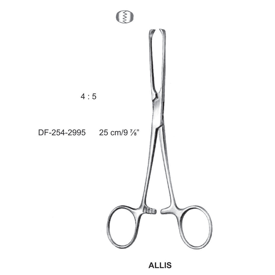 Allis Tissue Forceps, 4X5 Teeth, 25cm  (DF-254-2995) by Dr. Frigz