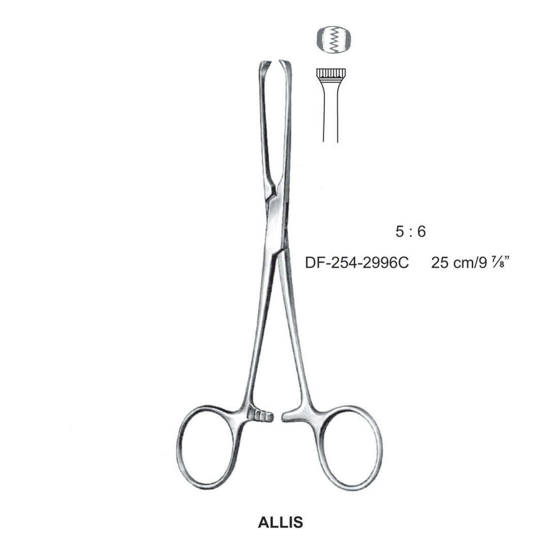 Allis Intestinal Tissue Forceps 5X6 Teeth 25cm  (DF-254-2996C) by Dr. Frigz