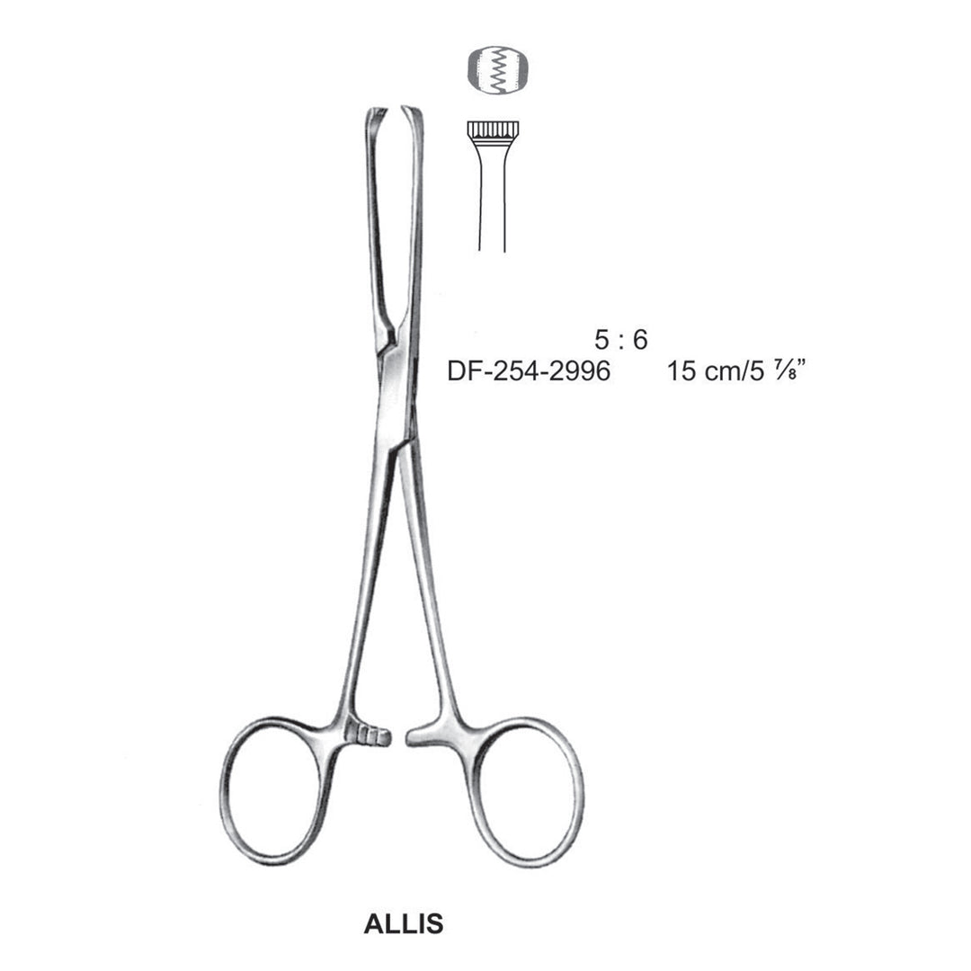 Allis Intestinal Tissue Forceps 5X6 Teeth 15cm  (DF-254-2996) by Dr. Frigz