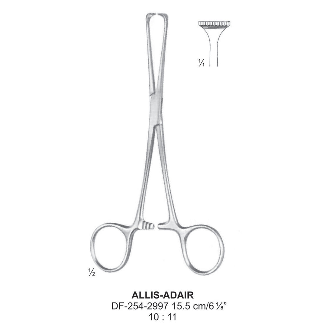 Allis-Adair Intestinal Tissue Forceps 10X11 Teeth 15.5cm  (DF-254-2997) by Dr. Frigz