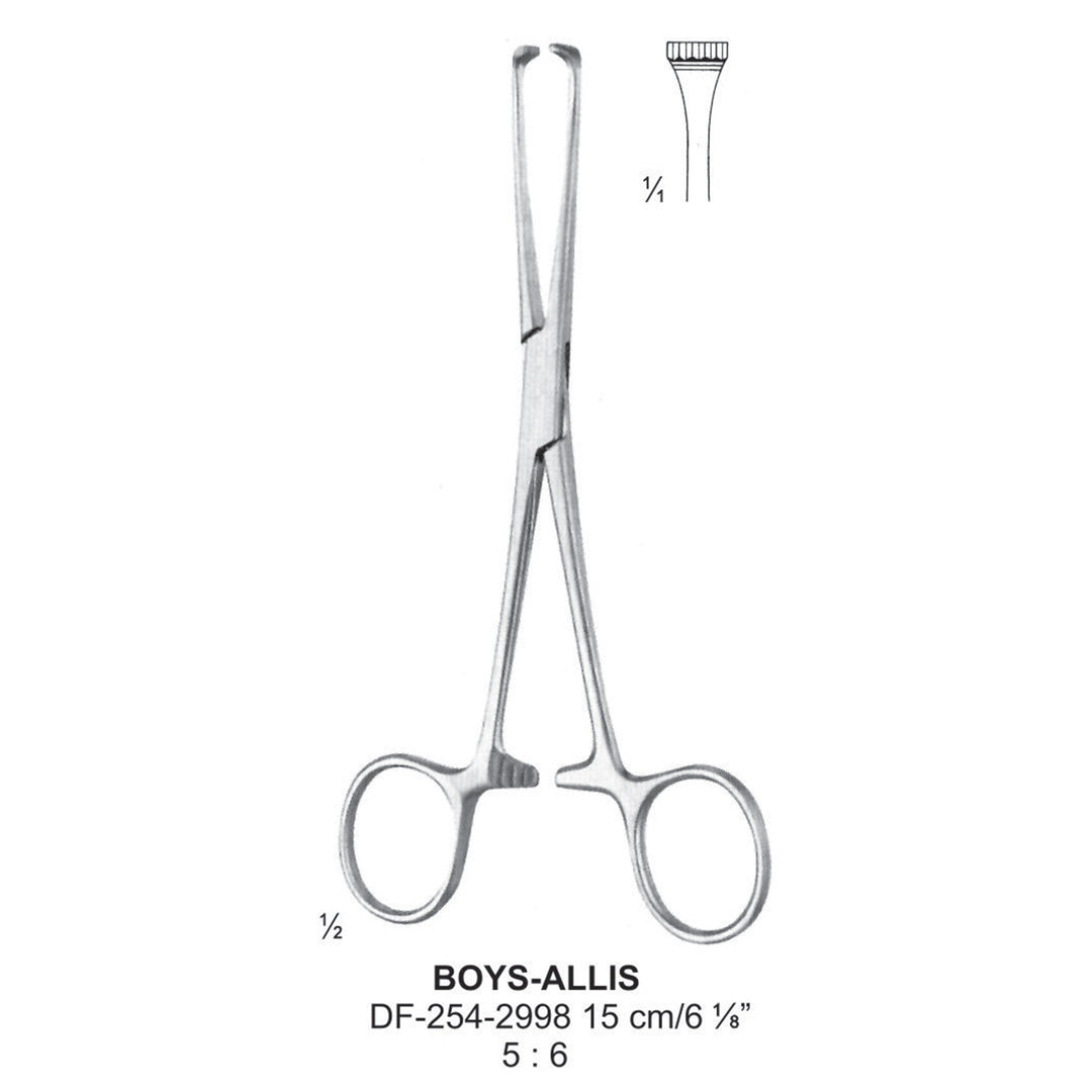 Boys-Allis Tissue Forceps, 15cm , 5X6 Teeth (DF-254-2998) by Dr. Frigz