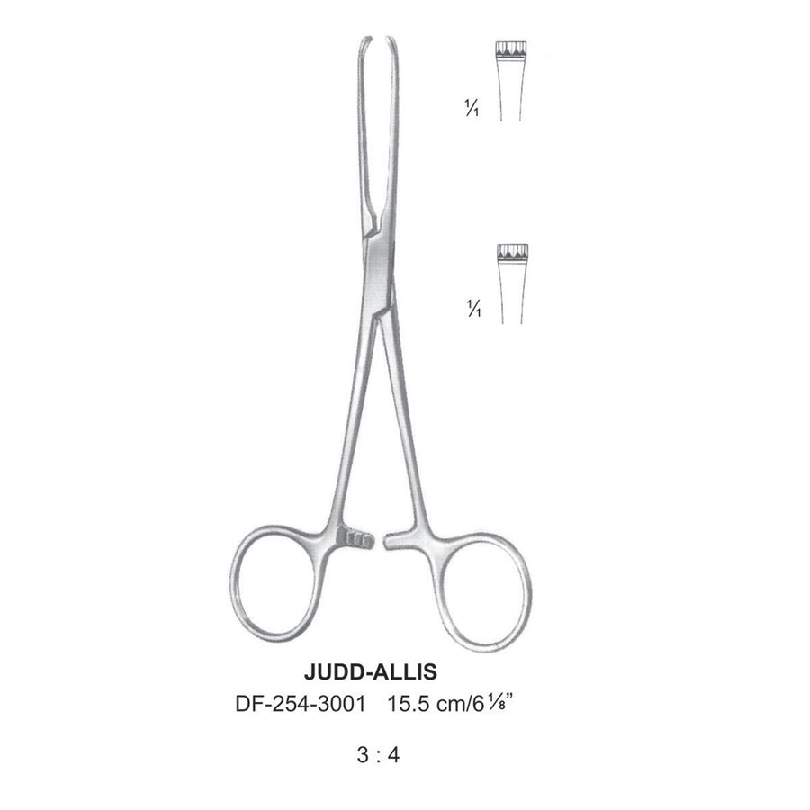 Judd-Allis  Tissue Forceps 3X4Teeth 15.5cm  (DF-254-3001) by Dr. Frigz