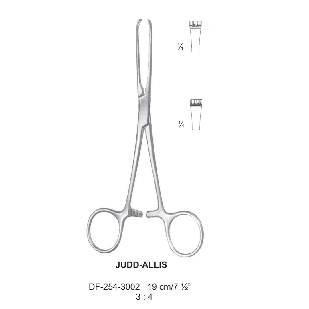 Judd-Allis  Forceps 3X4Teeth 19cm  (DF-254-3002) by Dr. Frigz