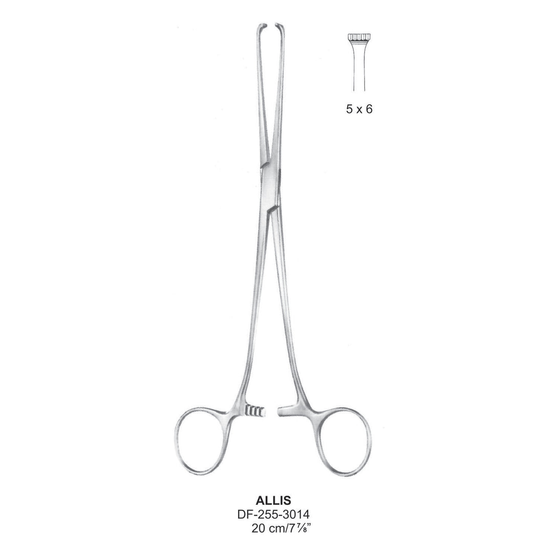 Allis Intestinal Tissue Forceps, 20cm , 5X6 Teeth (DF-255-3014) by Dr. Frigz