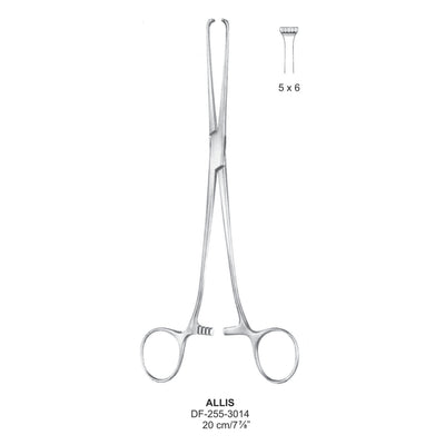 Allis Intestinal Tissue Forceps, 20cm , 5X6 Teeth (DF-255-3014)