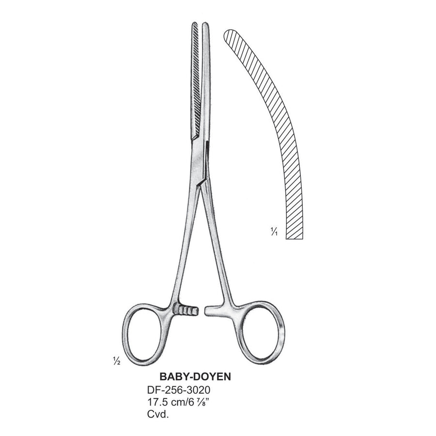 Baby-Doyen Forceps, 17.5cm Curved  (DF-256-3020) by Dr. Frigz