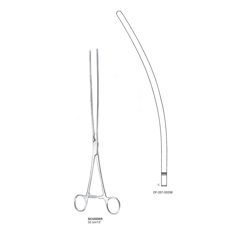 Scudder Intestinal Clamps 33Cm, Curved (DF-257-3025B) by Dr. Frigz