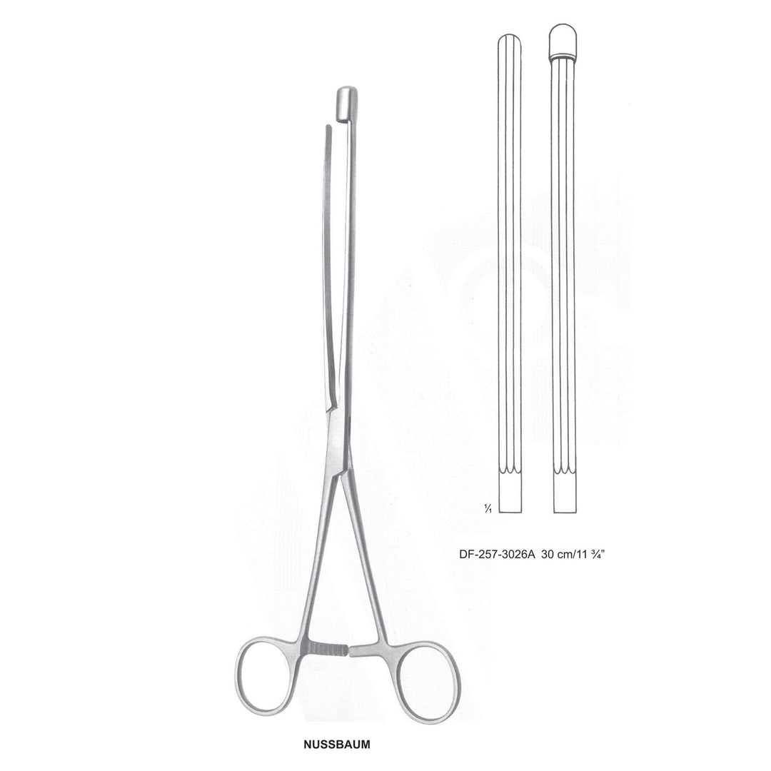 Nussbaum Intestinal Clamp Forceps 30cm , Straight (DF-257-3026A) by Dr. Frigz