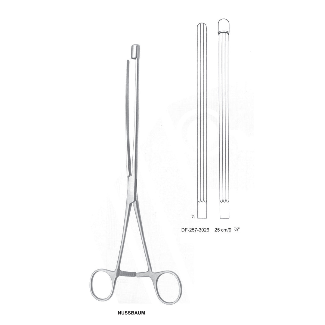 Nussbaum Intestinal Clamp Forceps 25Cm, Straight (DF-257-3026) by Dr. Frigz