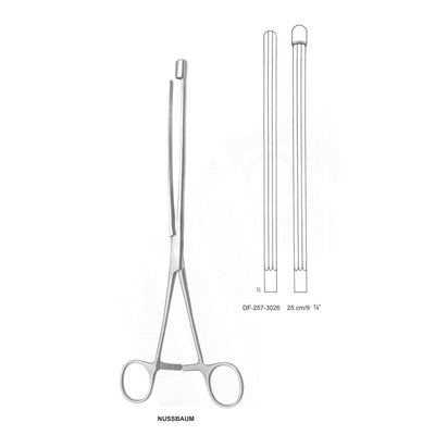 Nussbaum Intestinal Clamp Forceps 25Cm, Straight (DF-257-3026)