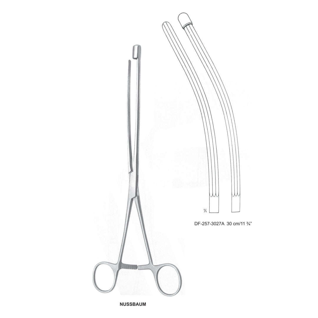 Nussbaum Intestinal Clamp Forceps 30Cm, Curved (DF-257-3027A) by Dr. Frigz