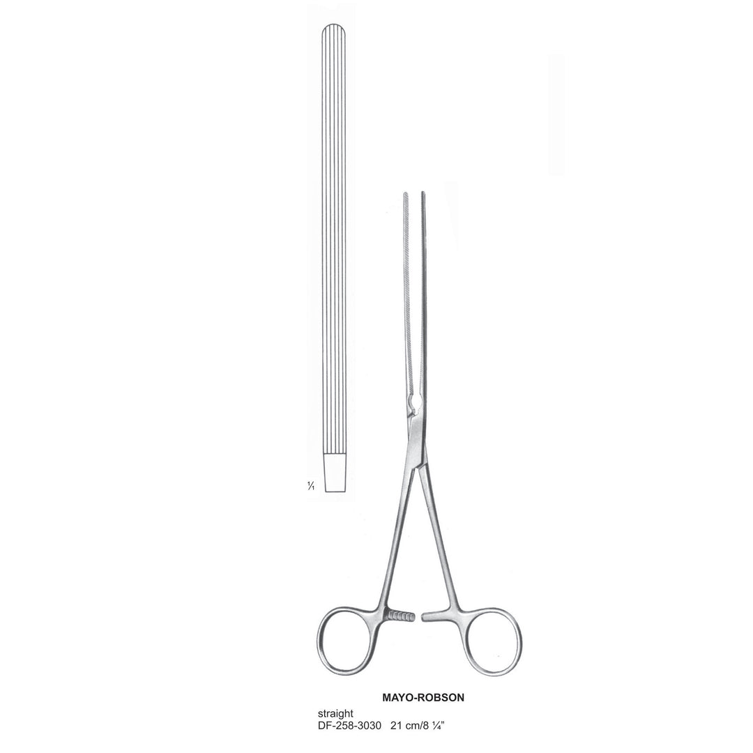 Mayo-Robson Intestinal Clamp Forceps, Straight. 21cm  (DF-258-3030) by Dr. Frigz