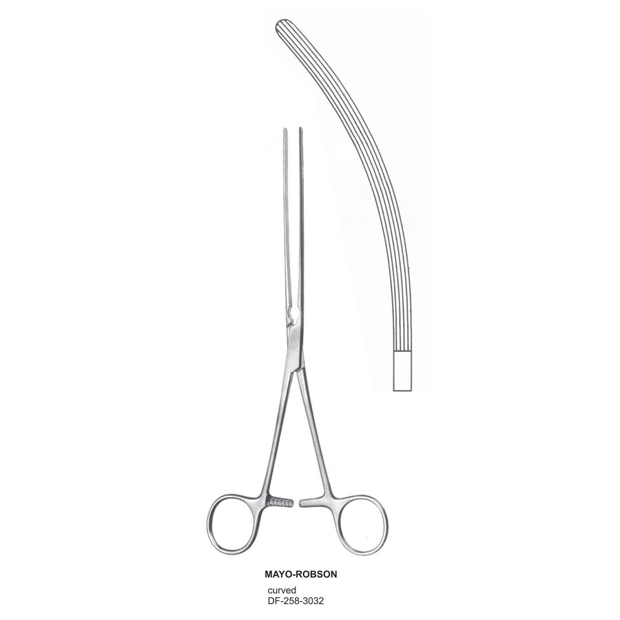 Mayo-Robson Intestinal Clamp Forceps, Curved. 21cm  (DF-258-3032) by Dr. Frigz