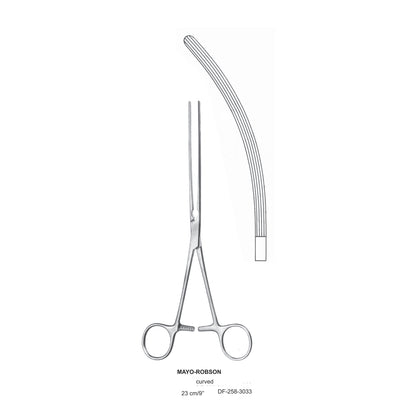Mayo-Robson Intestinal Clamp Forceps, Curved. 23cm  (DF-258-3033) by Dr. Frigz