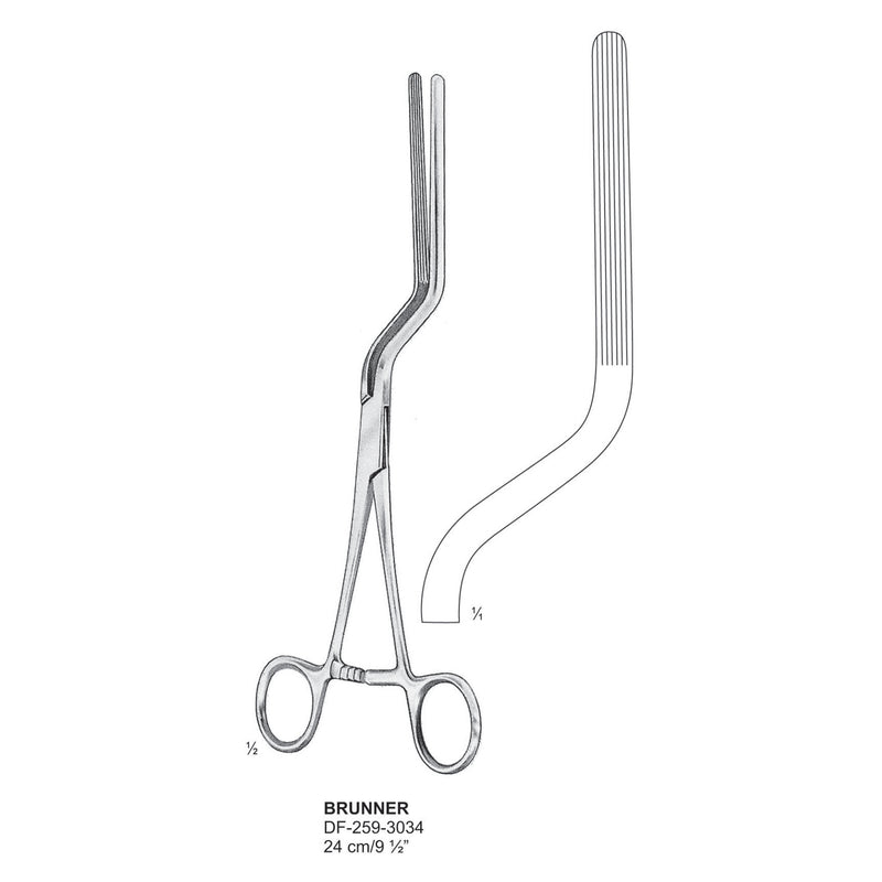 Brunner Intestinal Clamps 24cm (DF-258-3034) by Dr. Frigz